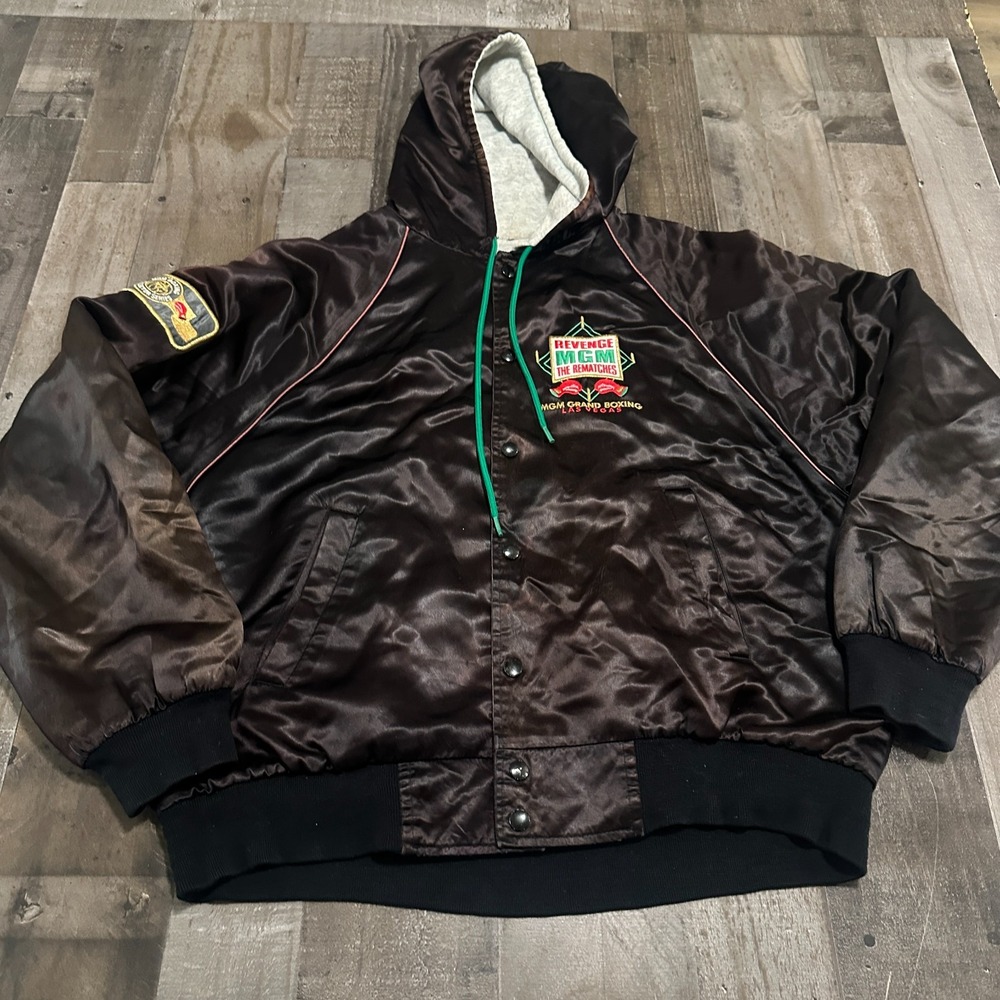 Revenge MGM The Rematches Grand Boxing Las Vegas Satin Black Jacket XL